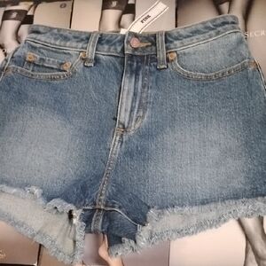 PINK Victoria's Secret Blue Jean Shorts Distressed Cut-Off